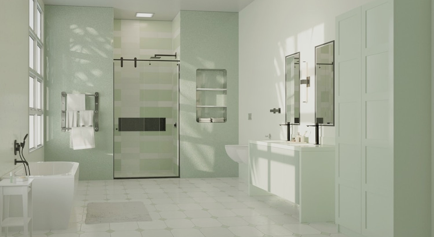 Ducha renovada tras cambiar la bañera en un baño de Manresa