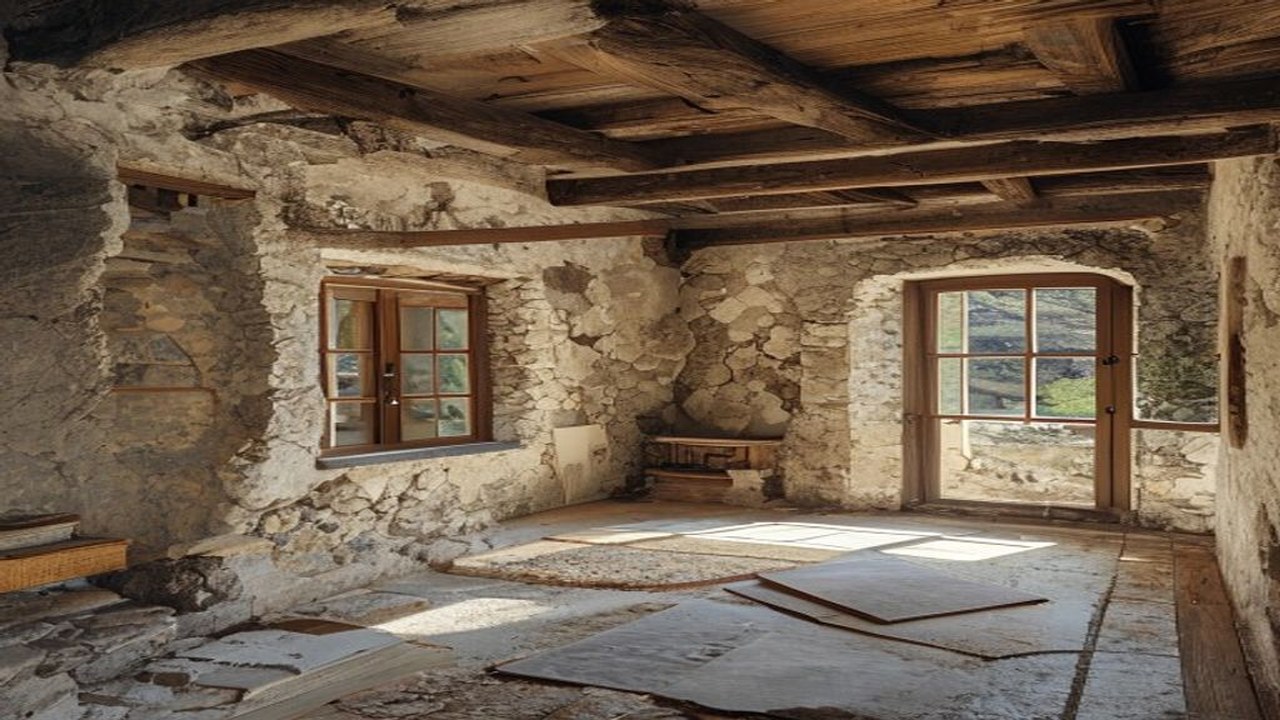 Vivienda antigua rehabilitada en Santpedor conservando piedra y madera