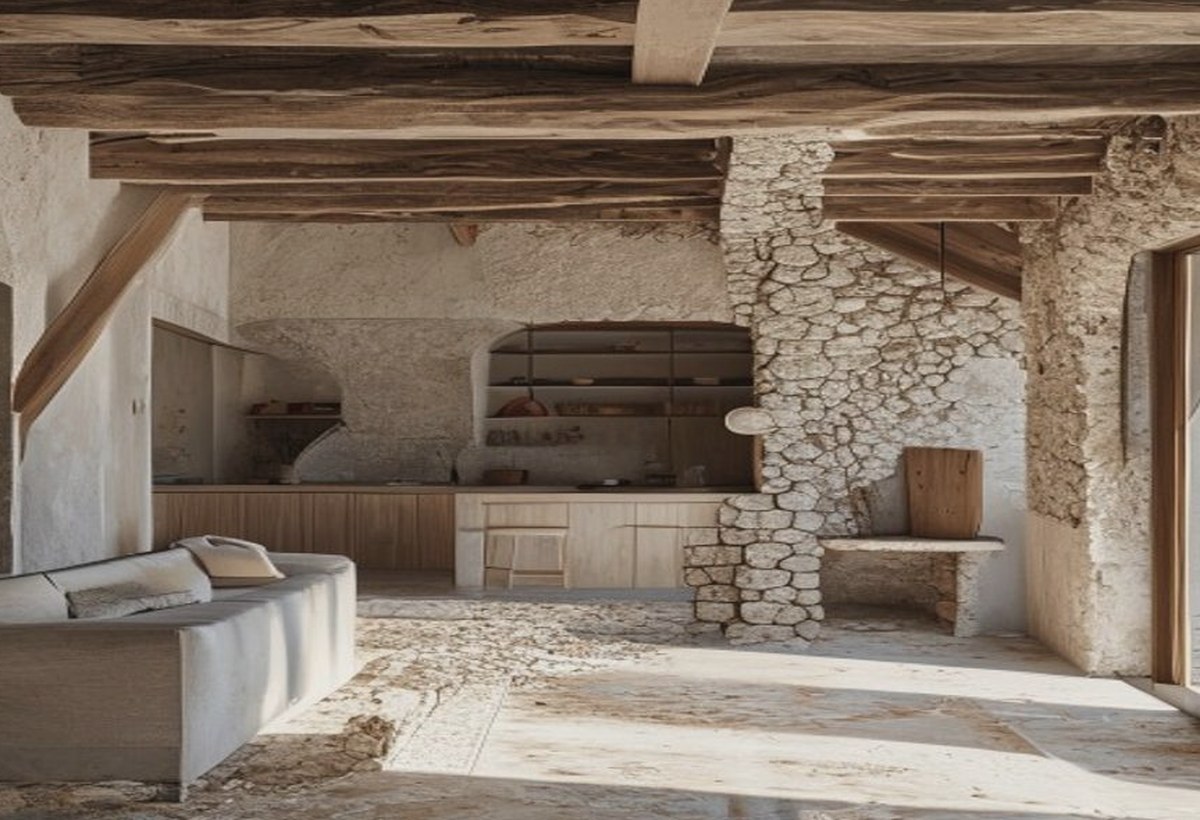Rehabilitación de vivienda antigua en Súria con piedra y madera natural